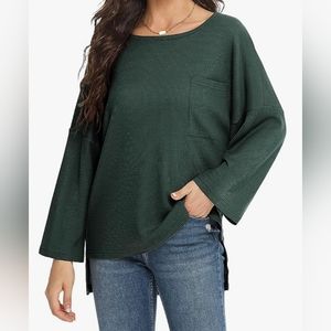 Lollo Vita Women's Green Oversized Long Sleeve Knit Sweater Small